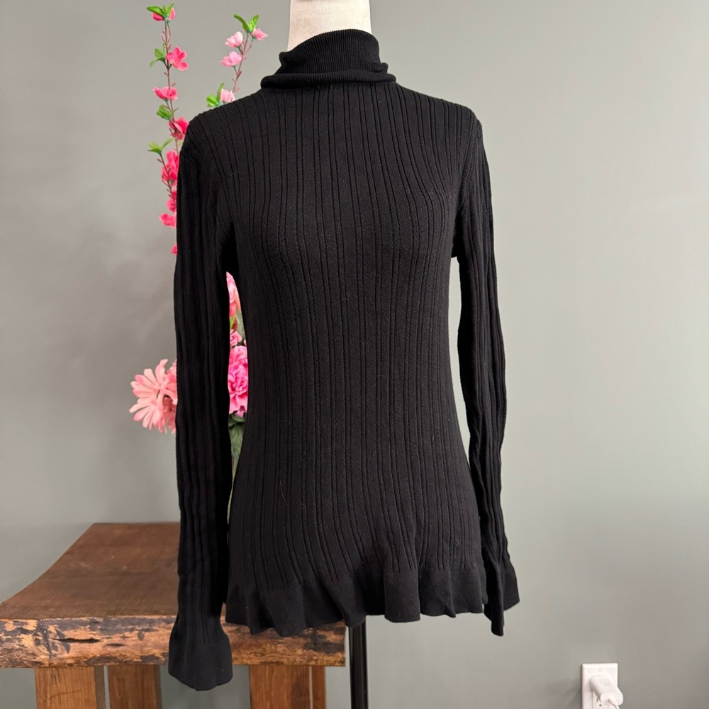 Tape Measure Turtle Neck Long Sleeve